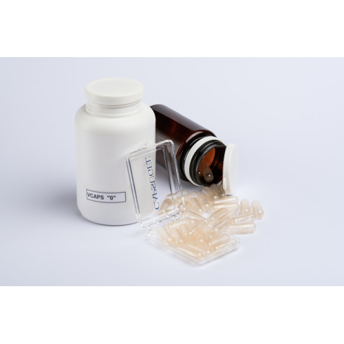 Prázdne vegetariánske kapsule Capsugel (VCaps)  - tobolky  veľkosť „0“  - (100 ks)